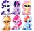 Size: 2522x2298 | Tagged: safe, artist:xiaowu07, applejack, fluttershy, pinkie pie, rainbow dash, rarity, twilight sparkle, alicorn, earth pony, pegasus, pony, unicorn, g4, cute, female, horn, mane six, mare, obtrusive watermark, sitting, smiling, twilight sparkle (alicorn), watermark