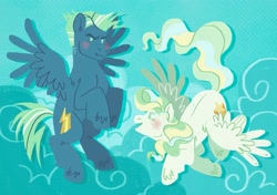 Size: 3305x2323 | Tagged: safe, artist:fizzmitz, sky stinger, vapor trail, pegasus, pony, g4, duo