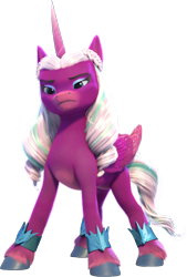 Size: 1996x2958 | Tagged: safe, opaline arcana, alicorn, pony, g5, my little pony: make your mark, official, concave belly, female, folded wings, g5 brand assets, horn, mare, simple background, slender, solo, thin, transparent background, unshorn fetlocks, wings