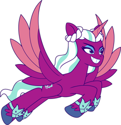 Size: 4139x4268 | Tagged: safe, opaline arcana, alicorn, pony, g5, my little pony: tell your tale, official, .ai available, .svg available, female, g5 brand assets, mare, simple background, solo, svg, transparent background, vector