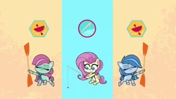 Size: 1920x1080 | Tagged: safe, screencap, fluttershy, minty (g4), misty rain, earth pony, pegasus, pony, g4, g4.5, my little pony: pony life, the trail less trotten, female, fishing rod, mare, trio, trio female