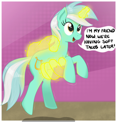 Size: 2004x2093 | Tagged: safe, lyra heartstrings, pony, unicorn, g4, hand, horn, magic, magic aura, magic hands