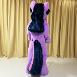 Size: 2000x2000 | Tagged: safe, artist:letongok, twilight sparkle, unicorn, curtains, fursuit, inflatable suit, irl, photo, ponysuit, rear view, solo, unicorn twilight