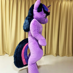 Size: 2000x2000 | Tagged: safe, artist:letongok, twilight sparkle, unicorn, curtains, fursuit, inflatable suit, irl, photo, ponysuit, side view, solo, unicorn twilight