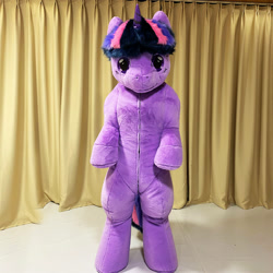 Size: 2000x2000 | Tagged: safe, artist:letongok, twilight sparkle, unicorn, curtains, front view, fursuit, inflatable suit, irl, photo, ponysuit, solo, unicorn twilight