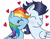 Size: 1280x1007 | Tagged: safe, artist:mrsdashskies, rainbow dash, soarin', pegasus, pony, blushing, cheek kiss, eyes closed, female, kissing, male, mare, ship:soarindash, shipping, stallion, straight