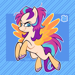 Size: 3000x3000 | Tagged: safe, artist:3ggmilky, oc, pegasus, pony, female, fusion:sunny starscout, fusion:zipp storm, mare, solo