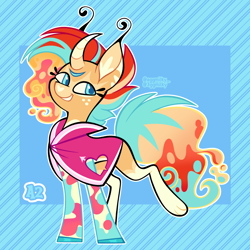 Size: 3000x3000 | Tagged: safe, artist:3ggmilky, oc, pony, clothes, curved horn, female, horn, mare, solo