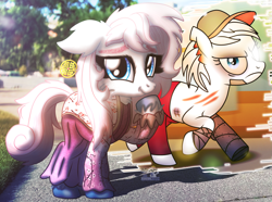 Size: 3471x2586 | Tagged: safe, artist:yourboimario, nurse redheart, earth pony, pony, g4, bandage, clothes, ear piercing, earring, female, glowing, glowing eyes, infection au, irl, jewelry, mare, photo, piercing, ponies in real life, raised hoof, robotic arm, scar, self paradox, self ponidox, torn ear