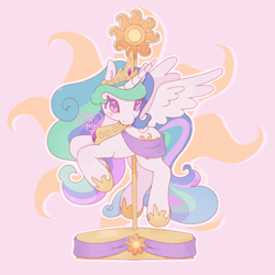 Size: 2048x2048 | Tagged: safe, artist:mariiyetti, princess celestia, alicorn, pony, g4, cute, female, heart, heart eyes, mare, solo, wingding eyes