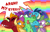 Size: 850x550 | Tagged: safe, artist:komodonnie04, crackle, garble, princess ember, smolder, spike, dragon, g4, boop, brother and sister, female, looking at each other, looking at someone, male, my eyes, noseboop, one eye closed, rainbow, rainbow background, siblings, smiling, yelling