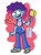 Size: 1514x2048 | Tagged: safe, artist:garybaldor, misty brightdawn, human, equestria girls, g4, g5, brush, clothes, cutie mark on clothes, equestria girls-ified, flip-flops, freckles, g5 to equestria girls, g5 to g4, generation leap, looking up, misty brightdawn's cutie mark, open mouth, open smile, overalls, rebirth misty, sandals, shirt, smiling, solo