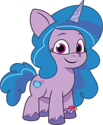 Size: 1963x2374 | Tagged: safe, izzy moonbow, pony, unicorn, g5, my little pony: tell your tale, official, .ai available, bracelet, female, filly, filly izzy moonbow, foal, horn, jewelry, simple background, smiling, solo, transparent background, unshorn fetlocks, vector, younger