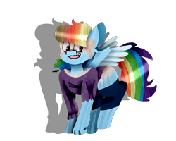 Size: 2834x2267 | Tagged: safe, artist:toffee-the-dingo, rainbow dash, human, pegasus, pony, g4, clothes, female, high res, human to pony, open mouth, simple background, smiling, solo, torn clothes, transformation, transparent background