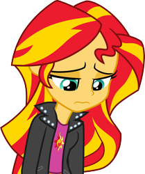 Size: 3000x3581 | Tagged: safe, artist:cloudy glow, sunset shimmer, equestria girls, g4, my little pony equestria girls: rainbow rocks, sad, simple background, solo, transparent background, vector