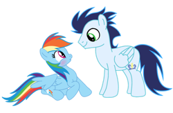 Size: 1280x840 | Tagged: safe, artist:soarindasher10, rainbow dash, soarin', pegasus, pony, female, male, mare, ship:soarindash, shipping, simple background, stallion, straight, transparent background