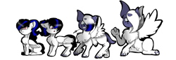 Size: 5823x2002 | Tagged: safe, artist:toffee-the-dingo, oc, oc only, oc:labys, absol, pegasus, pony, chest fluff, high res, pokefied, pokémon, simple background, sitting, solo, transformation, transformation sequence, transparent background