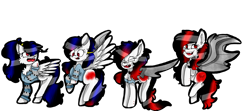 Size: 6728x2988 | Tagged: safe, artist:toffee-the-dingo, oc, oc only, bat pony, pegasus, pony, absurd resolution, bat ponified, bite mark, clothes, race swap, simple background, solo, transformation, transformation sequence, transparent background