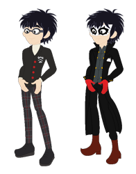 Size: 574x734 | Tagged: safe, artist:selenaede, artist:user15432, human, equestria girls, g4, base used, clothes, crossover, equestria girls style, equestria girls-ified, glasses, gloves, joker (persona), male, mask, persona, persona 5, phantom thief, ren amamiya, school uniform, shoes, simple background, smiling, transparent background