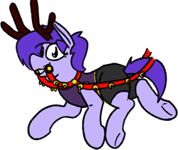 Size: 432x365 | Tagged: safe, artist:dinexistente, oc, oc only, antlers, christmas, clothes, commission, fake antlers, holiday, looking at you, smiling, solo, ych result