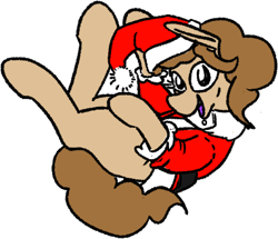 Size: 383x329 | Tagged: safe, artist:dinexistente, oc, oc only, christmas, commission, hat, holiday, looking at you, santa hat, solo, ych result, your character here