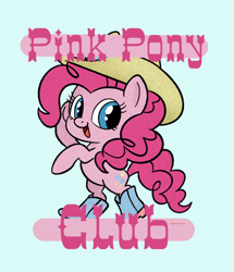 Size: 1762x2048 | Tagged: safe, artist:amynewblue, applejack, fluttershy, pinkie pie, rainbow dash, rarity, twilight sparkle, earth pony, pony, g4, my little pony: friendship is magic, chappell roan, cowboy hat, design, hat, mane six, pink pony, shirt design, song reference