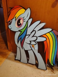 Size: 3072x4080 | Tagged: safe, rainbow dash, pegasus, pony, g4, display, life size, photo