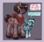 Size: 1940x1866 | Tagged: safe, artist:reddthebat, oc, oc only, oc:alaska (reddthebat), oc:number nine, earth pony, pegasus, pony, bandana, blaze (coat marking), blushing, chest fluff, coat markings, dialogue, duo, duo female, ear fluff, facial markings, female, height difference, lidded eyes, mare, open mouth, open smile, smiling, socks (coat markings), sweat, thought bubble, unshorn fetlocks