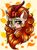 Size: 1625x2205 | Tagged: safe, artist:kruszynka25, autumn blaze, kirin, g4, :p, awwtumn blaze, bust, cute, female, mare, portrait, signature, smiling, solo, tongue out