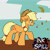 Size: 2000x2000 | Tagged: safe, artist:kranonetwork, applejack, earth pony, pony, g4, abstract background, cowboy hat, hat, leaves, solo