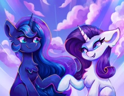 Size: 2000x1545 | Tagged: safe, artist:saphymoon, princess luna, rarity, g4