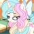 Size: 1220x1220 | Tagged: safe, artist:cstrawberrymilk, oc, oc:rosetta, pony, unicorn, base used, blue eyes, blue tail, blushing, bow, cream coat, cyan eyes, eyelashes, eyeshadow, female, female oc, hair accessory, hair bow, horn, indoors, lidded eyes, looking back, makeup, mane accessory, mare, mare oc, oc redesign, pink eyeshadow, screencap background, show accurate, smiling, solo, tail, thick eyelashes, three quarter view, three toned mane, three toned tail, unicorn horn, unicorn oc, wavy mane, yellow coat