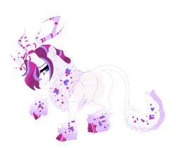 Size: 5700x4800 | Tagged: safe, artist:gigason, oc, oc:thistle horn, hybrid, female, parent:bori the reindeer, parent:rarity, reindeer pony, simple background, solo, transparent background