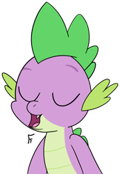 Size: 2218x3200 | Tagged: safe, artist:frownfactory, spike, dragon, g4, eyes closed, male, simple background, solo, transparent background