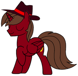 Size: 800x786 | Tagged: safe, artist:rogan140, oc, oc:rogan, alicorn, g4, alicorn oc, detective, fedora, hat, horn, male, simple background, transparent background, vector, wings