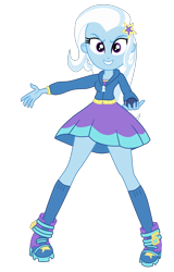 Size: 1900x2965 | Tagged: safe, artist:gmaplay, trixie, human, equestria girls, equestria girls specials, g4, my little pony equestria girls: better together, my little pony equestria girls: forgotten friendship, blue socks, boots, clothes, female, shoes, show accurate, simple background, skirt, socks, solo, transparent background