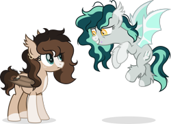 Size: 3190x2305 | Tagged: safe, artist:cirillaq, oc, oc only, oc:cuddly cloud, oc:ryolit, bat pony, pony, female, mare, simple background, transparent background