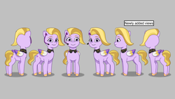 Size: 4096x2303 | Tagged: safe, dazzle feather, pegasus, pony, g5, my little pony: tell your tale, ponycorn clone-i-corn, leak, colored, colored wings, concave belly, earpiece, english, female, folded wings, headset, lil critter workshop, mare, multicolored wings, reference sheet, solo, turnaround, wings