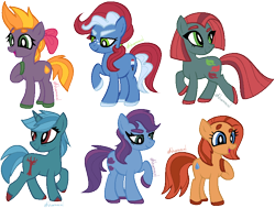 Size: 792x600 | Tagged: safe, artist:kharmacal, derpibooru exclusive, earth pony, unicorn, base used, base:selenaede, bow, hair bow, horn, redesign, simple background, transparent background