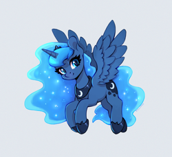 Size: 1200x1100 | Tagged: safe, artist:maytee, princess luna, alicorn, pony, g4, digital art, simple background, solo, spread wings, wings