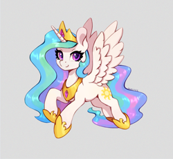 Size: 1200x1100 | Tagged: safe, artist:maytee, princess celestia, alicorn, pony, g4, digital art, simple background, solo, spread wings, wings