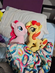 Size: 3000x4000 | Tagged: safe, photographer:professorventurer, pinkie pie, sunset shimmer, g4, female, irl, lesbian, photo, plushie, ship:sunsetpie, shipping