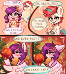 Size: 2768x3088 | Tagged: safe, artist:polnocnykot, pipp petals, zipp storm, pegasus, pony, g5, :t, adorapipp, adorazipp, angry, bokeh, cellphone, cheek fluff, chest fluff, christmas, christmas ball, christmas lights, christmas tree, comic, cross-popping veins, cute, dialogue, duo, duo female, ear fluff, emanata, eyebrows, eyeshadow, feathered wings, female, fluffy, funny, heart, holiday, hoof hold, jewelry, joke, lidded eyes, makeup, open mouth, open smile, phone, photo, pouting, raised eyebrow, recording, regalia, shocked, shoulder fluff, siblings, sisters, sisters being sisters, smiling, smug, speech bubble, spread wings, teeth, text, tree, unshorn fetlocks, wings