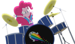 Size: 2000x1173 | Tagged: safe, edit, edited screencap, editor:cutler1228, screencap, pinkie pie, equestria girls, g4, pinkie on the one, cymbals, drum kit, drums, female, musical instrument, not a vector, solo