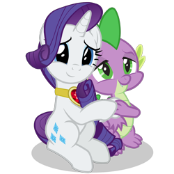 Size: 1920x1920 | Tagged: safe, artist:georgegarza01, rarity, spike, dragon, unicorn, g4, female, horn, male, ship:sparity, shipping, simple background, straight, transparent background, vector