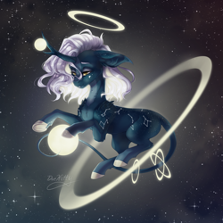 Size: 1920x1920 | Tagged: safe, artist:doekitty, oc, oc:stellar, pony, unicorn, concave belly, female, halo, horn, mare, solo