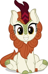 Size: 1974x3038 | Tagged: safe, artist:jhayarr23, autumn blaze, kirin, g4, my little pony: friendship is magic, sounds of silence, awwtumn blaze, chest fluff, cloven hooves, cute, female, grin, hnnng, kirinbetes, leg fluff, looking at you, simple background, sitting, smiling, solo, squee, transparent background, underhoof, vector, weapons-grade cute