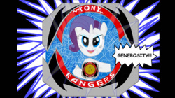 Size: 828x465 | Tagged: safe, artist:2025forever, rarity, unicorn, g4, female, generosity, horn, pony rangers, power rangers, solo