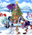 Size: 6674x7334 | Tagged: safe, artist:madelinne, oc, oc only, oc:biepbot, oc:fritzy, oc:opal brona, oc:ryoku memori, alicorn, lamia, original species, alicorn oc, christmas, christmas tree, holiday, horn, snow, tree, wings