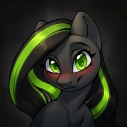 Size: 2048x2048 | Tagged: safe, artist:amishy, oc, oc only, earth pony, pony, blushing, bust, console ponies, cute, earth pony oc, eyebrows, female, green eyes, looking at you, mare, ponified, portrait, smiling, smiling at you, solo, xbox